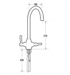 Pegler Rune Kitchen Sink Mixer Monobloc Chrome Handles