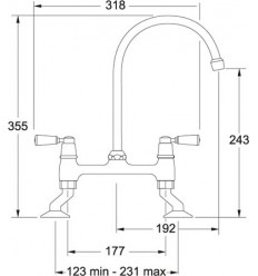 Franke Bridge-Bridge Lever Chrome Mixer Tap