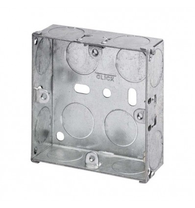 Electrical 1 Gang 25mm Deep Galvanised Steel Socket Box