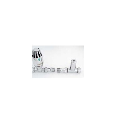 Pegler Straight TRV & Lockshield Pack, Chrome Plated 1/2"