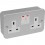 Electrical 2 Gang 13A Metal Switched Socket