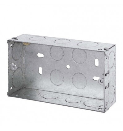 Electrical 2 Gang 25mm Deep Galvanised Steel Socket Box