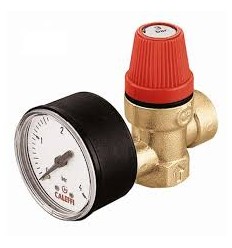 Caleffi - Safety relief valve. Female connections. With pressure gauge. 1/2"