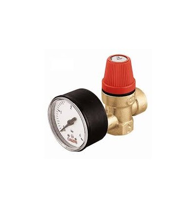 Caleffi - Safety relief valve. Female connections. With pressure gauge.