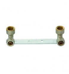 MHS Compression Fitting Wallplate Shower Double Elbow 16mm X 1/2"
