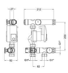 Underfloor Mixing kit with pump