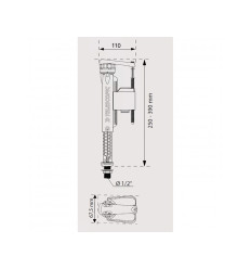 OLLYFILL TELESCOPIC BOTTOM ENTRY, inlet float valve