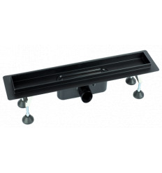 Wetroom Floor Waste Gully 600mm & Black stainless steel Top