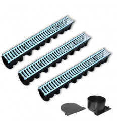 Garage Channel Drain 3x 1m Sections kit