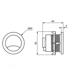 S1084(AA) Crescent finger push button, pneumatic dual flush